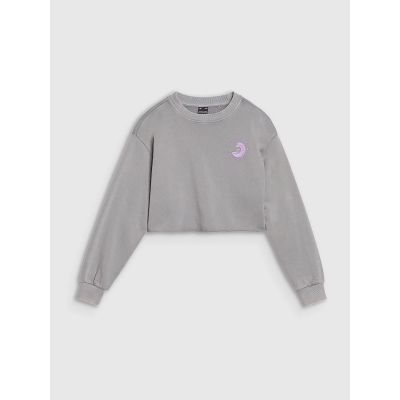 5. Bluza dresowa nierozpinana bez kaptura dziewczęca 4F 4FJWSS25TSWSF1504-25S