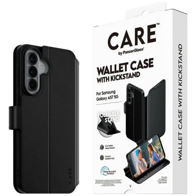 7. Etui CARE by PanzerGlass Feature Wallet Kickstand na Samsung Galaxy A57 - czarne