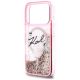 6. Etui Karl Lagerfeld Liquid Glitter Karl Script Logo MagSafe na iPhone 17 Pro - różowe