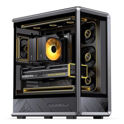 2. Jonsbo D401 PC-Gehäuse, Midi Tower, ATX, Tempered Glass - schwarz