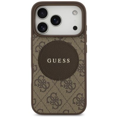 3. Etui Guess 4G Circle Classic Logo MagSafe na iPhone 17 Pro - brązowe