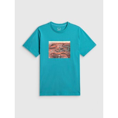 5. T-shirt regular z nadrukiem męski 4F 4FRSS26TTSHM4238-35S
