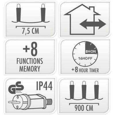 6. LAMPKI CHOINKOWE ŁAŃCUCH ŚWIETLNY 120 LED TIMER ZIMNY BIAŁY