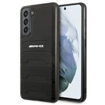 Etui AMG Leather Debossed Lines na Samsung Galaxy S21 FE - czarne