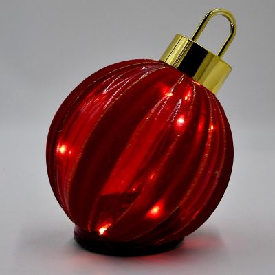 4. BOMBKA DEKORACYJNA LED 15 CM CZERWONA MIGOCZĄCA 15 LED TIMER