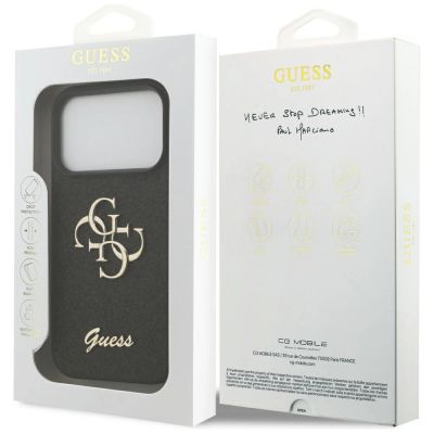 8. Etui Guess Fixed Glitter Big 4G na iPhone 17 Pro - czarne