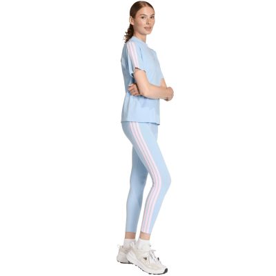 6. Legginsy damskie adidas Essentials 3-Stripes Cotton błękitne KD2352