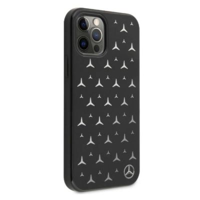 4. Etui Mercedes Silver Stars Pattern na iPhone 12 Pro Max - czarne