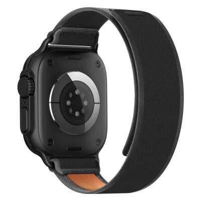 3. Pasek Tech-Protect Nylon Elite na Apple Watch 44 / 45 / 46 / 49 mm - czarno-pomarańczowy