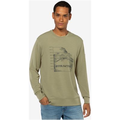 Bluza bez kaptura męska SUPER.NATURAL 7 Peaks Crew zielona