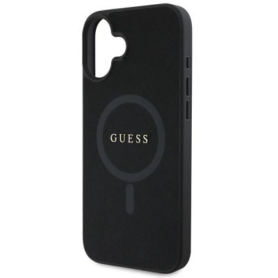 6. Etui Guess Saffiano Classic Logo MagSafe na iPhone 16 Plus - czarne