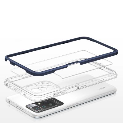 5. Clear 3in1 etui do Xiaomi Redmi 10 żelowy pokrowiec z ramką niebieski