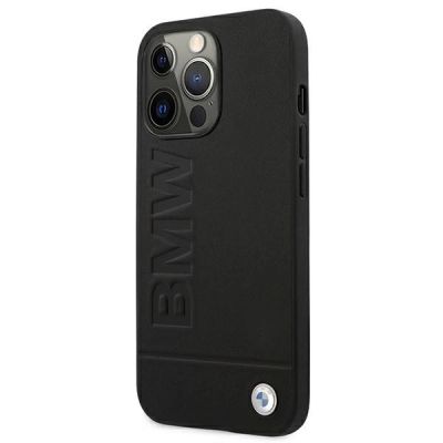 2. Etui BMW Signature Logo Imprint na iPhone 13 Pro Max - czarne