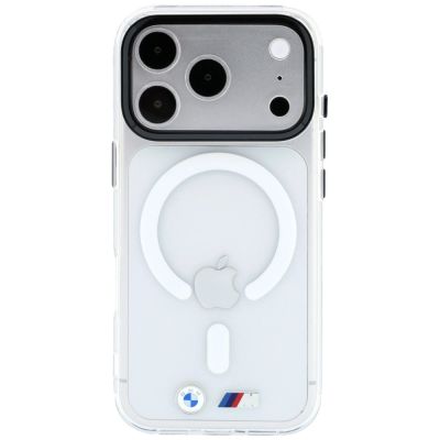 3. Etui BMW M IML Glossy Metal Logo & Trims MagSafe na iPhone 17 Pro / 18 Pro - przezroczyste