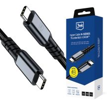 Kabel 3mk Hyper Cable N-SERIES USB-C / USB-C Thunderbolt 4 2m 48V / 5A 40Gb/s 240W 8K60Hz - czarny