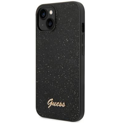 2. Etui Guess Glitter Script na iPhone 14 Plus - czarne