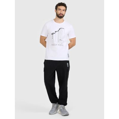 6. T-shirt regular z nadrukiem męski 4F 4FRAW25TTSHM3845-10S