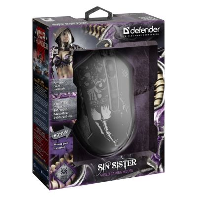 5. DEFENDER MYSZ PRZEWODOWA GAMINGOWA SIN'SISTER GM-933 OPTIC 7200 DPI 6P 52933