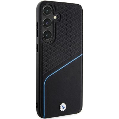 4. Etui BMW Signature Leather Textured & Line MagSafe na Samsung Galaxy S24 - czarne