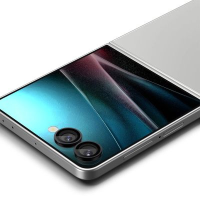 4. Osłona aparatu Spigen Optik Pro HD Glas.TR EZ Fit 2-pack na Samsung Galaxy Z Flip 7 - czarna