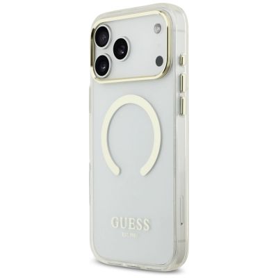 2. Etui Guess Metal Outline MagSafe na iPhone 17 Pro Max / 18 Pro Max - złote