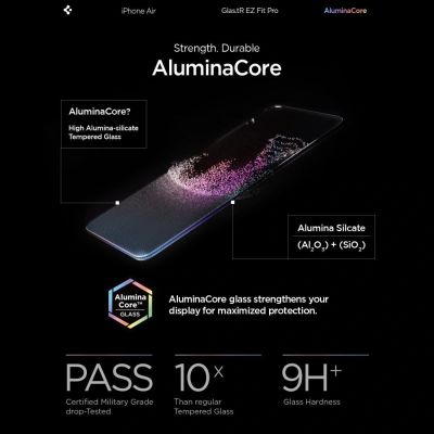8. Szkło hartowane Spigen Glas.TR EZ Fit Pro na iPhone 17 Air - przezroczyste