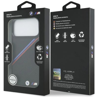 8. Etui BMW M Tricolor Metal Logo MagSafe do iPhone 17 Pro Max - czarne
