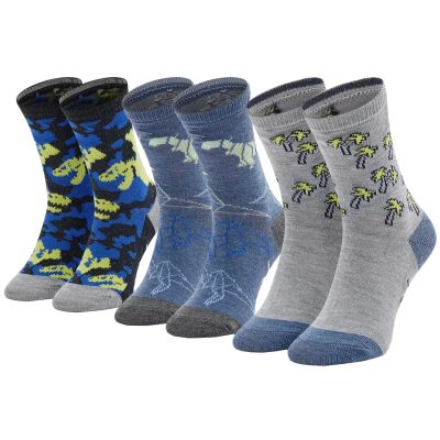 Skechers 3PPK Boys Casual Glow In The Dark Socks SK41078-9303 Wielokolorowe 27-30