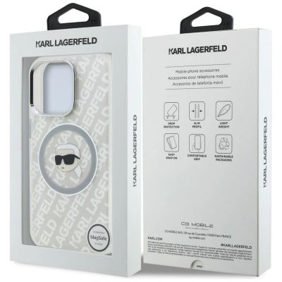 8. Etui Karl Lagerfeld IML Karl Head Logo MagSafe na iPhone 16 Pro Max - szare