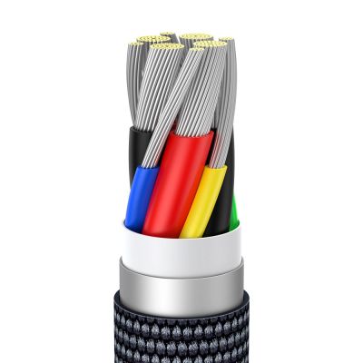 7. Kabel Baseus CAJY000601 USB-C - USB-C PD 100W 5A 480Mb/s 1,2m - czarny
