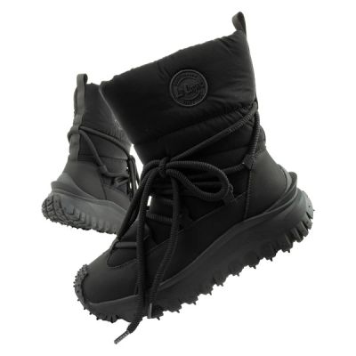 Lee Cooper buty sportowe damskie zimowe trekkingowe ocieplane czarne skóra naturalna