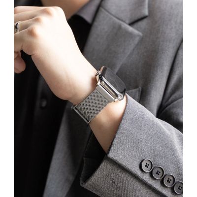 3. Bransoleta Ringke Metal One Mesh na Apple Watch 44 / 45 / 46 / 49 mm - srebrna