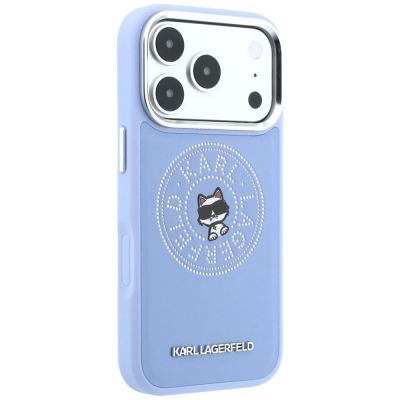 4. Etui Karl Lagerfeld Point & Choupette Sketch MagSafe na iPhone 18 Pro Max / 17 Pro Max - niebieskie