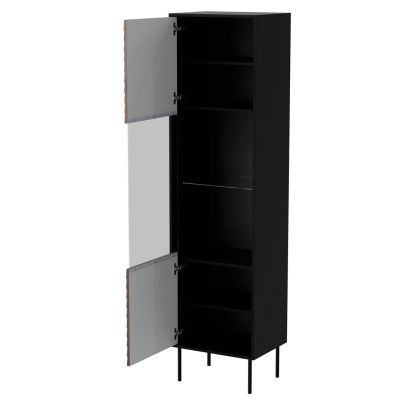 2. Witryna CORTINA 53x40x182 czarny/orzech