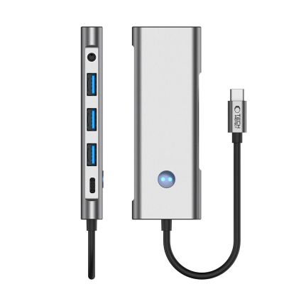 6. Adapter Tech-Protect HB04 HUB Adapter 9w1 USB-C + USB2.0 + USB3.0 + HDMI 4K 60Hz + SD / TF + PD100W + AV3.5 - szary