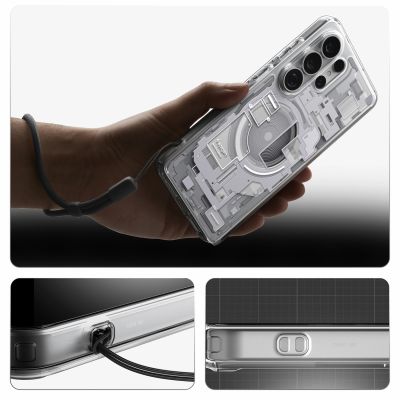 19. Etui Spigen Ultra Hybrid Mag MagSafe na Samsung Galaxy S26 Ultra Zero One - przezroczysto-białe