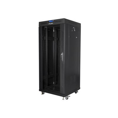 5. LANBERG SZAFA STOJĄCA RACK 19" 27U 600X600 DRZWI SZKLANE LCD CZARNA FF01-6627-12BL (FLAT PACK)