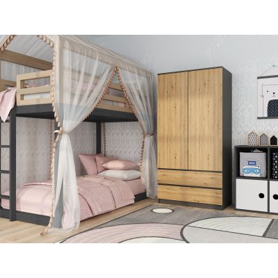 3. Szafa SS-90 90x50xH180 antracyt/artisan