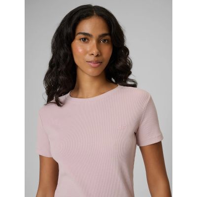 3. T-shirt slim prążkowany damski 4F 4FRSS26TTSHF3629-56S
