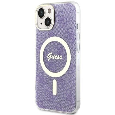 2. Etui Guess 4G MagSafe na iPhone 14 - purpurowe