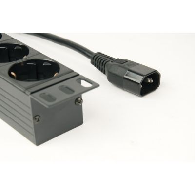 3. GEMBIRD LISTWA ZASILAJĄCA RACK 19" PDU EG-PDU-014-C14 1U, 10A, 8X SCHUKO, WTYK C14, KABEL 3M