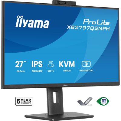 2. iiyama ProLite XB2797QSNPH-B1 27IN IPS LCD 4MS 2560X1440 350CD/M2 HDMI/DP/USB 2 monitor komputerowy 68,6 cm (27") 2560 x 1440 px Quad HD Czarny