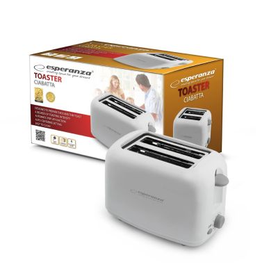 6. Toster Esperanza Ciabatta EKT002 (600W; kolor biały)