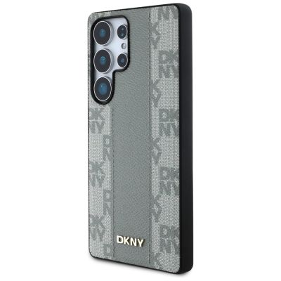 2. Etui DKNY Leather Checkered Pattern MagSafe na Samsung Galaxy S25 Ultra - szare
