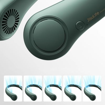 6. Wentylator Jisulife Neck Fan Life3 na kark, szyję, wiatrak przenośny USB - zielony