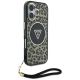 3. Etui Guess HC IML Leopard Triangle Cord Strap MagSafe do iPhone 16  - brązowe