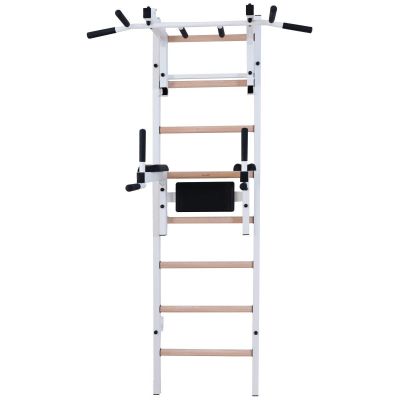 2. DRABINKA GIMNASTYCZNA DREWNIANO METALOWA Z DRĄŻKIEM I AKCESORIAMI BENCHK 232W