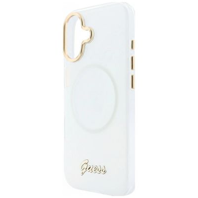 6. Etui Guess IML Gradient Script Metal MagSafe na iPhone 17 - białe
