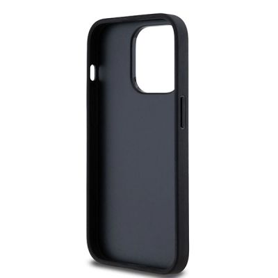 7. Etui DKNY Leather Checkered Mono Pattern & Printed Stripes na iPhone 14 Pro - czarne