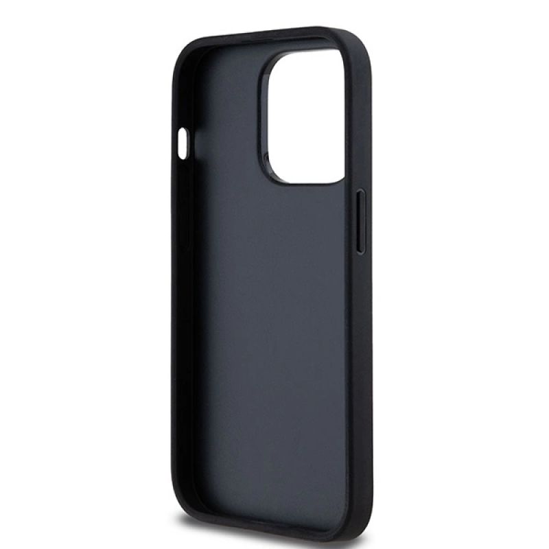7. Etui DKNY Leather Checkered Mono Pattern & Printed Stripes na iPhone 14 Pro - czarne